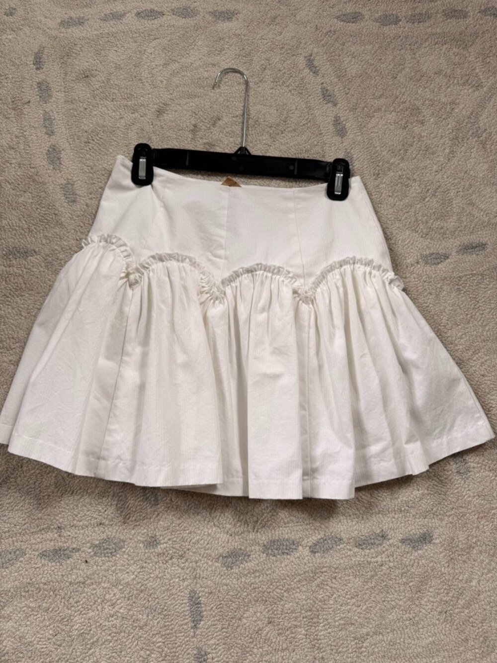 Anthropologie Mare Mare Basque-Waist Mini Skirt Size XS in White